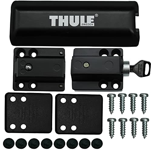 Van Lock Türsicherung Set mit Zwei Schlössern (Türschloss Schiebetür Hecktür Van Kastenwagen) schwarz