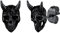 U7 Schwarze Ohrringe Herren Schwarz Creolen Edelstahl Satan Ziegen Totenkopf Ohrstecker Schwarz Männer Baphomet Totenköpfe Ohrringe Herren Satan Ziegenkopf Ohrstecker Ohrpiercing Modeschmuck für Sohn