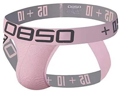 Faringoto Mutandine da uomo Jockstrap Biancheria intima da uomo Perizoma gay Slip Slip Cotone Pouch, rosa, S