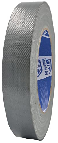 ACIT Cinta de tela súper resistente (también a sol, calor y agua) 25 m x 19 mm, cinta de tela reforzada, cinta americana: reparación, fijación y embalaje de alta estanqueidad (Gris)