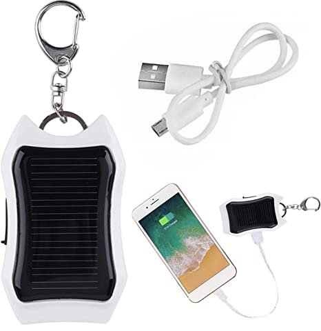 Solar Power Bank 1500 mAh grancapacité Petit chargeur solaire Chargeur porteclés pour téléphones portables Tablettes Appareils électroniques, Mini batterie portable avec alimentation