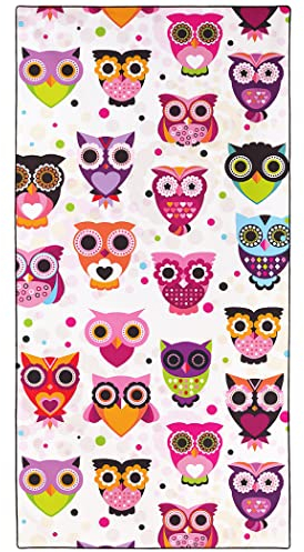 Violetpos Schnell Trocknende und Leichte Strand Handtücher Strandtuch groß 90x180 cm Schnelltrocknendes Mikrofaser Bedrucktes mit Cartoon Eule Tier