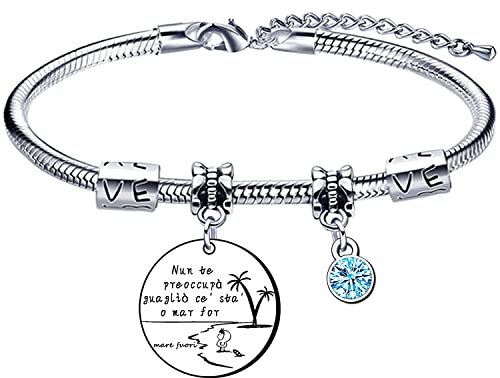 LKJHGF Bracciale Personalizzato Serie TV Frasi Mare Fuori Bracciale Donna Regalo Donna Regali per la moglie Fidanzata Sorella Compagno di Classe Mamma Amic Braccialetti Amicizia Regalo di laurea