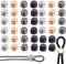 40 Stück Loch Und Kordelenden, Loch Kordelklemme, Hut Kordelstopper, Spring Cord Locks, Verschluss Kordelstopper, Doppelloch Kordelklemme, für Schnüre Lanyard Kleidung Rucksack Sportwear (4 Farben)
