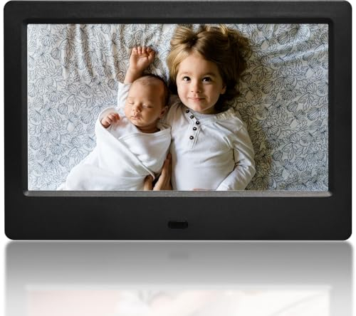 AMABOO 7 Pollici cornice digitale,cornice digitale foto schermo IPS,Slideshow elettronico a parete con riproduzione di foto/video/musica tramite USB o SD