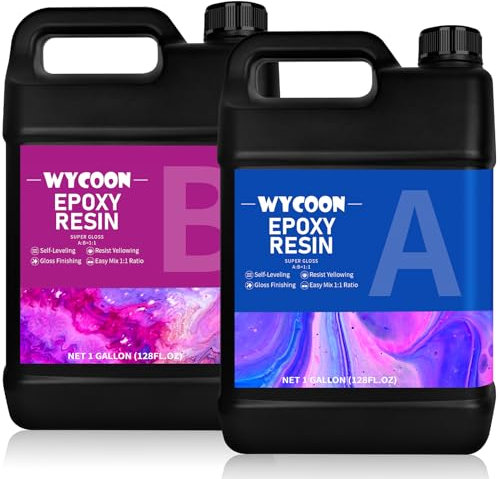 Epoxidharz mit Härter 2Gallone, Epoxidharz Set 1: 1 Verhältnis Anfänger, Kristallklares Gießharz für DIY-Basteln, Schmuckherstellung