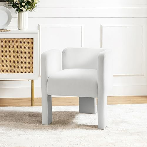 HULALA HOME Sessel, Loungesessel, Polstersessel mit Fassrückenlehne für Wohnzimmer und Schlafzimmer, Weiß