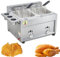 Eastnmythet Friggitrice Friggitrice a Gas GPL, Friggitrice a Doppio Serbatoio 8L x 2 con Cestelli e Coperchi in Acciaio Inossidabile, Friggitrice Commerciale da Banco per Patatine Fritte
