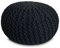 Amago home Sitzpouf Strickhocker Pouf Ø45 H30cm Bodenkissen Indoor Baumwolle nachhaltig recycelt Farbe schwarz - anthrazit