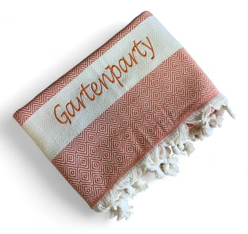 ARTHI XXL Hamamtuch Strandtuch personalisiert, super geeignet als Saunatuch, Badetuch, Wellness, Yoga, Fitness,Sport, individuelle Geschenkidee, 100x180cm, 100% Baumwolle (Orange)