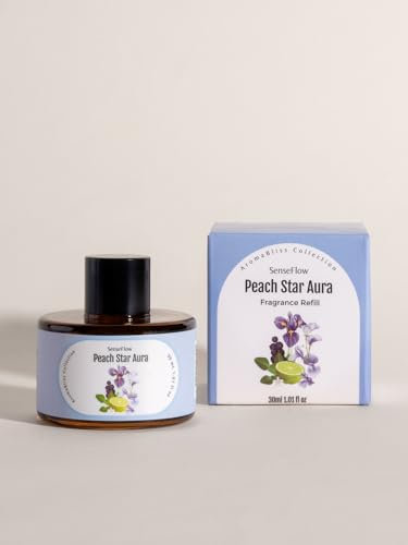 SenseFlow Ätherische Öle für Diffuser 30 ml,100% Pure Duftöle, Ätherisches Aromatherapieöl von Erstklassige Qualität, Luft Aroma Öle für Diffusor, Entspannen - Pfirsich-Stern-Aura