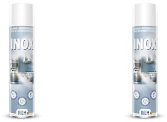 RIEM - Inox 300 ml - Spray Nettoyant et Protecteur - Surfaces en Inox, Émail et Chrome - Nettoie - Rénove - Fait Briller (Lot de 2)