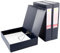 CYEER 3 Stück Archivbox A4 mit Verschlussfeder, Archivboxen für Ordner A4, Aktenkartons Archivbox mit Deckel, Dokumentenbox A4 für Büro, Schule, Schwarz