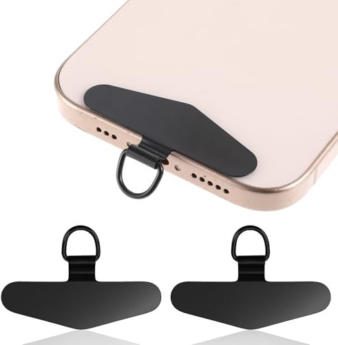 HJZHII 2 Stück Edelstahl Handykette Universalpads,Handykette Universal Tether Tabs,Handy Kette Halterung Lanyard Patch Diebstahlschutz Handyband Pads für Meisten Phones Anti Verlust Ultradünnem