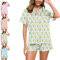 YOHFRFGX Roller Rabbit Pajamas, Trendy 2 Piece Button Down Monkey Bunny Shorts Set, Roller Rabbit Dupes, Preppy Pajamas (M,Green)
