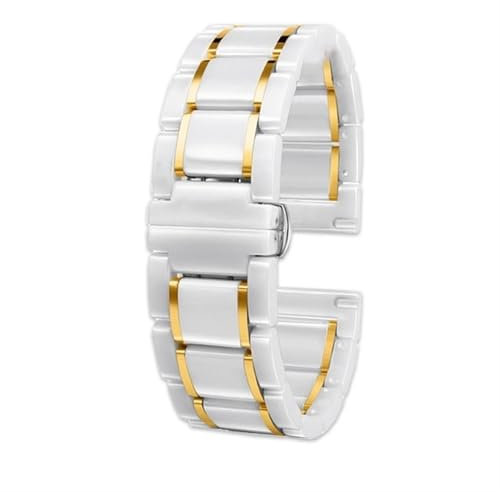 THBGTCNQ Keramik-Uhrenarmband 20 22 mm Ersatzarmband for Smartwatch Quarzuhr Herren Damen Universal-Uhrenzubehör(White-G,18mm)