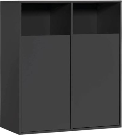 mokebo® Wäscheschrank in Weiß 'Der Wäschehüter', Wäschesortierer mit 2 Fächern, auch als Wäschekorb, Wäschesammler oder Wäschetruhe aus Holz, auch als 95x80x40 fürs Bad oder Schlafzimmer (HxBxT in cm)