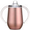 Stgbcst 300ml Edelstahl Trinklernflasche mit Griff personalisierter Trinkbecher Zweischichtiger Lernbecher Auslaufsicherer Und Brühender Babybecher Mit Entenschnabel (Roségold)