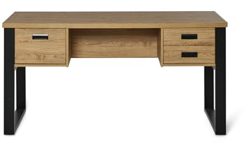 Jahnke Riva Schreibtisch D 150 Montana Eiche/Schwarz
