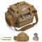Goture Angeltasche, weiche Seite, wasserabweisend, Umhängetasche, Verstellbarer Angelrutengurt, Angelrucksack Mit gepolsterten Schultergurten, Reflektorstreifen und rutschfestem Boden Khaki