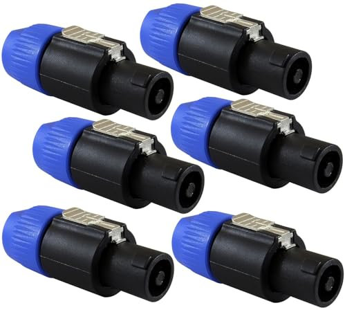VISSQH 6 PCS Speaker connector, Audio Speaker Adapter 4 Pin Twist Lock Plugs for Neutrik NL4FC,NL4FX,NLT4X,NL2FC