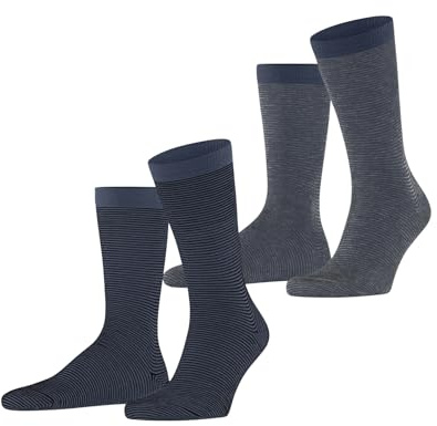 ESPRIT Herren Allover Stripe 2-Pack Socken Baumwolle atmungsaktiv