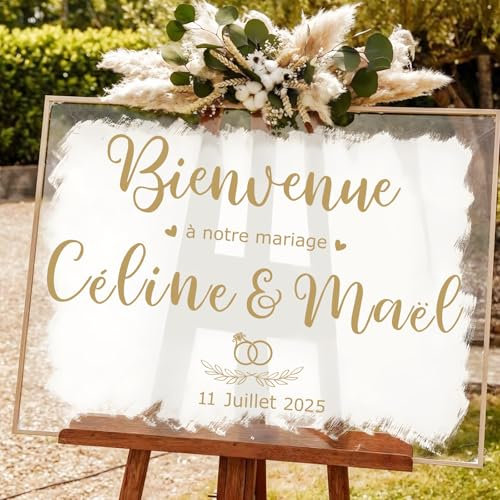 9 Fogli Adesivi Personalizzati Pannello di Benvenuto al Matrimonio Adesivi per Pannello Home Lettere Francese Numeri Mese Cuore Anello Decorazione FAI DA TE per Ospiti Festa Matrimonio