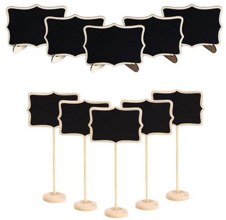 Mini-Kreidetafel-Schilder, Set mit 10 Lebensmitteletiketten für Party, Buffet, Hochzeit, Tischnummer, Nachrichtenbrett, Event-Dekoration, perfekte Lebensmittelschilder für Buffet und Party-Dekoration