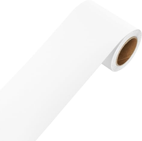 YENHOME White Border Wallpaper Adhesive Wall 7.5 x 600 cm Border Wallpaper Sticker White Water Resistant PVC Wall Border Decoration for Kitchen Bathroom Modern Door