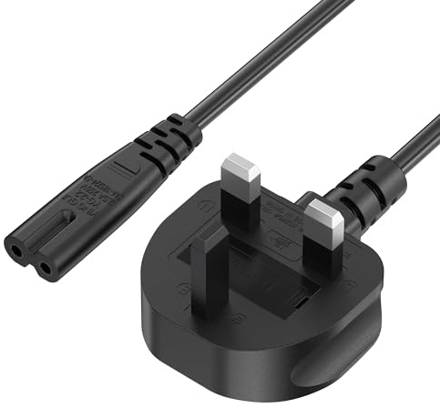 1.8M Figure 8 Power Lead for Ps5 Ps4 Ps3 Power Cable Xbox One S Xbox One X Power Supply UK 2 Pin Power Cord IEC 60227C7 to BS1363 (1.8m)