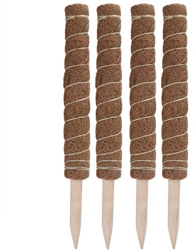 Respicefinem 4PCS 45CM Coir Totem Pole Moss Stick Plant Climbing Support For Indoor Vines Monstera Money Plant