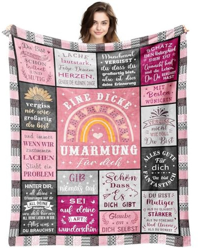 YOUNGSAY Beste Freundin Geschenke, 150 x 130 cm Flanell Beste Freundin Decke, Verdickung Umarmungdecke für Mama, Mädchen, Frau, Freundin, Schwester, Freundin, Kollegin