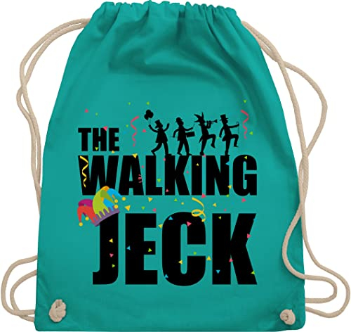 Turnbeutel Rucksack - & Fasching - Taschen - The Walking Jeck Kostüm I Jecken Karneval - Unisize - Türkis - karnevalsbeutel faschings koeln beutel karnevalstasche karnevals kölsche rucksackbeutel