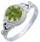 mantraroma Damen Ring 925 Silber Peridot Edelstein grün Schnörkel