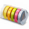 6x UniPlus 3D Prägeband Ersatz für Dymo Omega Etikettenband für Dymo Omega Home Junior Organizer Xpress Pro Office-Mate II Motex E-101 E-303, Pink/Olivgrün/Gelb/Hellgelb/Transparent/Silber, 9mm x 3m