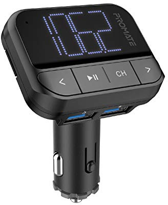 Drahtloser FM-Sender im Auto mit Zwei USB-Ladeanschlüssen • Freisprechunterstützung • Einfaches Plug-n-Play • TF- und USB-Eingang