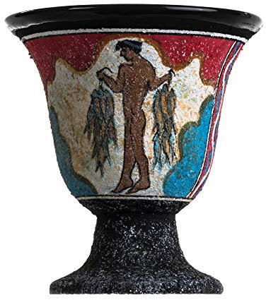 BeautifulGreekStatues, Pythagoras, Tasse der Gerechtigkeit, Pythagora, Fair-Tasse, antikes griechisches Minoan, Fresko-Wandbild von Angler