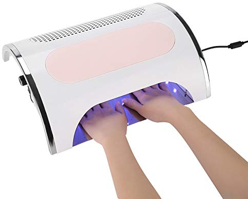 3 in 1 Nagelstaubsammler, Multifunktionale elektrische Nagelbohrmaschine Nail Art Staubabsauger UV LED Licht für Nagelstudio 100-240V(EU-Stecker)