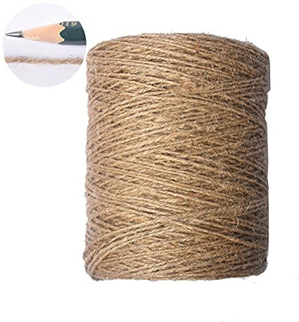 Corde Jute Naturel Épaisseur ​2/4/5/6 mm,Ficelle Corde Chanvre pour Décoration Mariage,Emballage de Décoration,Cadeau Bricolage d'art Créatif,Griffoir Chats,2mm/500m