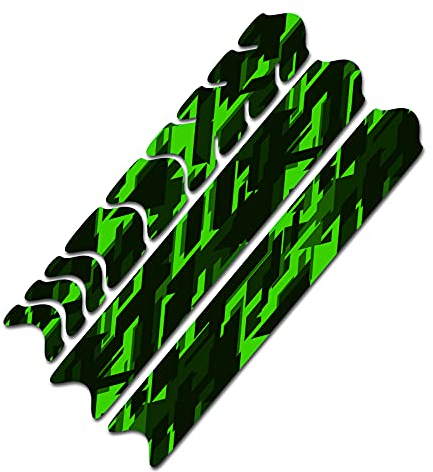 AlphaShield Fahrrad Rahmenschutz Kettenstreben Schutz Folie Aufkleber Rahmen Schutz Carbon MTB BMX Lackschutz Folie R161 (11 Future Neon Grün)