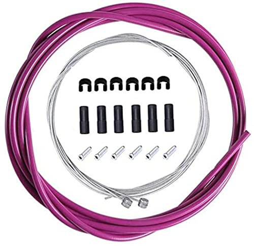 BlueSunshine Bike Bicycle Brake Cable and Housing Set - Basic Brake Cable Replacement Kit for Your Bike, Cable housing 5mm (Purple -1)