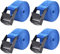 TRIWONDER Koffergurt Kofferband Gurt Gepäckgurt Luggage Strap für Koffer Rucksack Tasche (Blau - 25mm - 4 Stück, 2m)