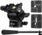 Andoer Compact Camera Video Fluid Head Pan Tilt Tripod Head Panorama Ballhead Tripod Mount Aluminum Alloy 1/4 Inch Screw 10kg/22lbs Load Capacity with Detachable Handle 2pcs Quick Release Plate