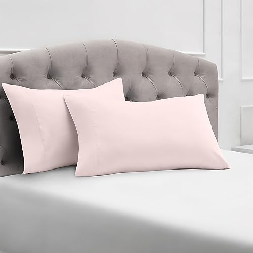 Mellanni Taie Oreiller 50x80 Cm Lot De 2 - avec Fermeture par Enveloppe - Douce Et Brossée - (50x80 cm, Rose Pâle)