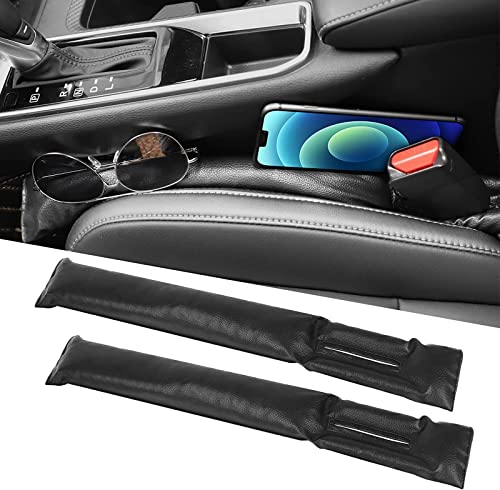 FANNAS 2 Pièces Bouchon D'éCart de SièGe Remplissages de SièGe de Voiture Gap Filler Pad Remplissage D'éCart de SièGe,Pour Les Coussins de SièGes de Voiture, Le Rembourrage des Fissures(Noir)