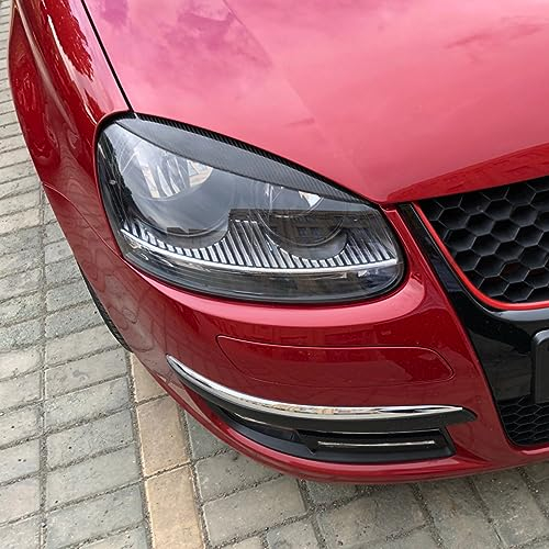 RUHANE Scheinwerfer Augenbraue Für VW Golf 5 Carbon Fiber Auto Scheinwerfer Augenbraue Abdeckung Lampe Deckel Scheinwerfer Aufkleber Braue Frontscheinwerfer Augenbraue,bBlack