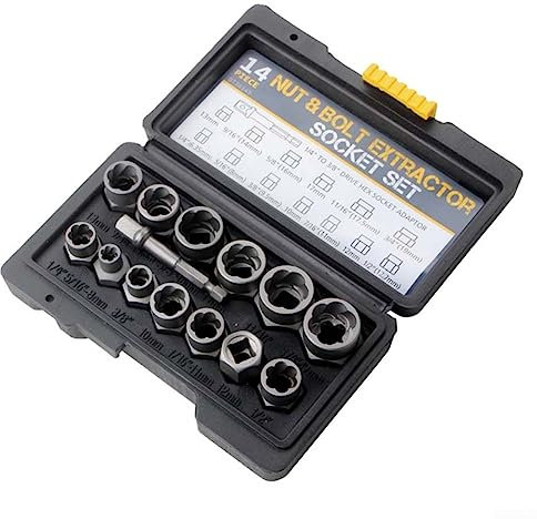 14-teiliges Set - Ausdreher für Schlagschrauben/Muttern, Ausdreher für beschädigte Schrauben
