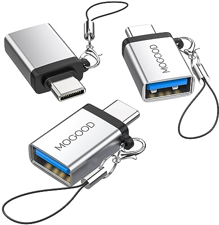 MOGOOD Paquete de 3 adaptadores USB C a USB, Adaptador USB A a USB C, convertidor USB C para MacBook Pro 2021 MacBook Air 2020/2018 Microsoft Surface Go, Samsung Galaxy S20 S21 S22 Google Pixel 5 +
