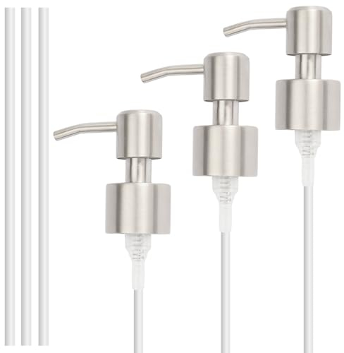 3 Pezzi Beccuccio Dispenser, Pompa Per Sapone, Pompa per Dispenser Sapone Bagno con Tubo Flessibile, Ricambio Dispenser Sapone per Filettature da 25-28 mm, Utilizzato In Case, Hotel, Cucine, Bagni