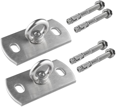 Pina DESIGN seit 1979-2er Set Sonnensegel Wandhalterung aus V2A Edelstahl - Profi Befestigung mit hoher Traglast für Mauerwerk & Holz (Mit Fixankern - für Beton)